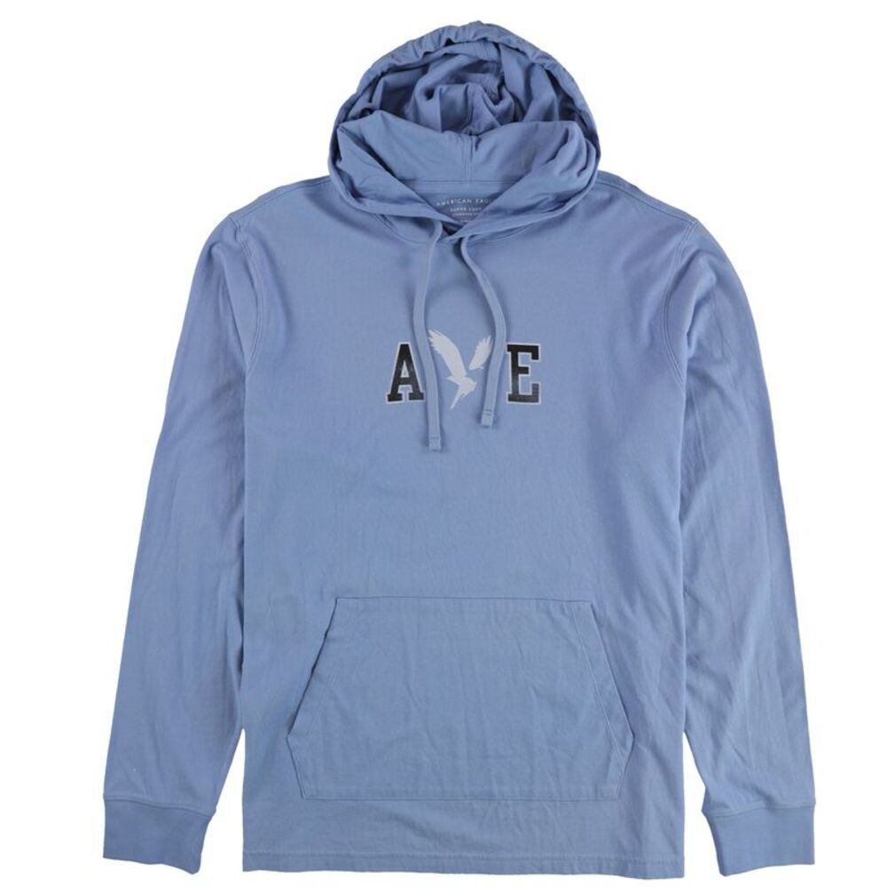 American Eagle Mens Graphic Print Hoodie Sweatshirt, SAM